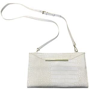 Sondra Roberts | Faux Crocodile Embossed Convertible Clutch Crossbody Bag | Nude